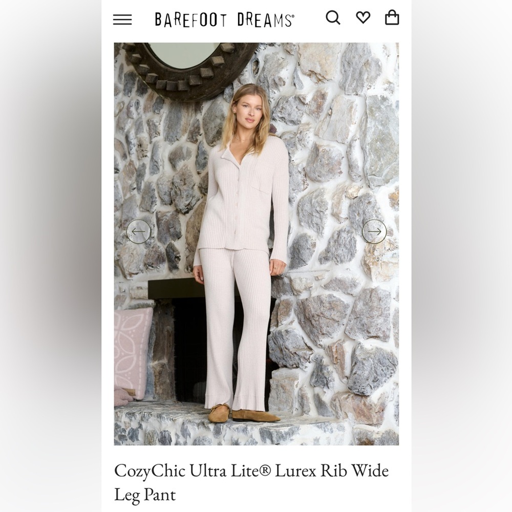 Barefoot Dreams Lurex Wide Leg Pant